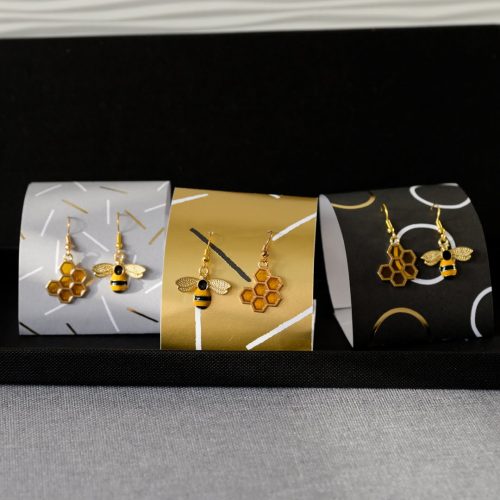 Bee & Honeycomb Hook Earrings