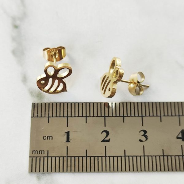 Minimalist Bee Stud Earrings