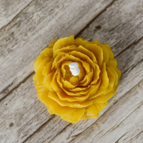 Peony-Handmade-Natural-Beeswax-Candle-Yellow1 Handmade Beeswax Candle - Peony