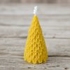 Stilysed-Christmas-Tree-Handmade-Beeswax-Candle-Yellow Handmade Beeswax Candle - Christmas Tree