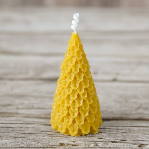 Stilysed-Christmas-Tree-Handmade-Beeswax-Candle-Yellow Handmade Beeswax Candle - Christmas Tree